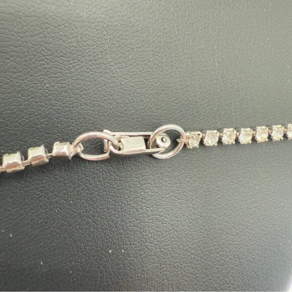 Rare 1940s Old Hollywood Vintage Rhinestone Necklace Signed Jayflex Sterling - Picture 7 of 10